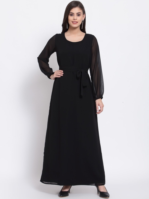 

Just Wow Black Georgette Maxi Dress