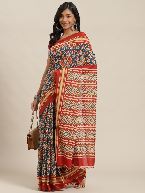 

Libas Off White Ethnic Motifs Embroidered Pure Cotton Saree