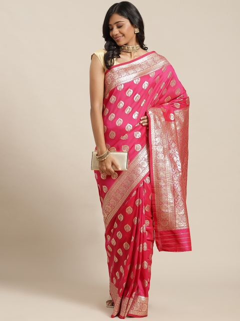 

Libas Magenta Ethnic Motifs Zari Brocade Saree