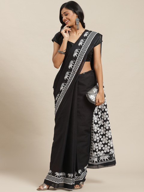 

Libas Black & White Pure Cotton Saree