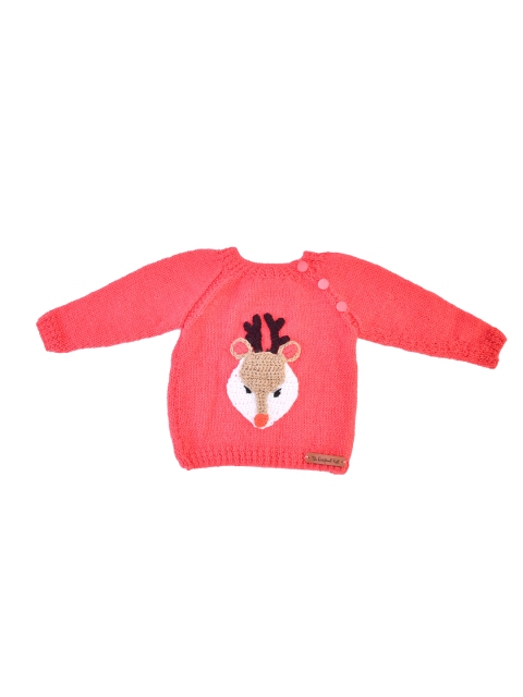 

The Original Knit Infants Kids Coral & White Pullover