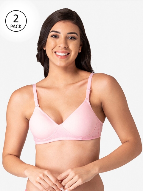 

KOMLI Women Pink Pack of 2 Lightly Padded T-shirt Bra-K-9611-2PC-BPK