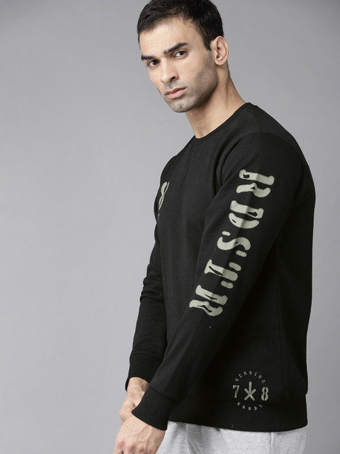 

Roadster Men Black Printed Detail Sweatshirt