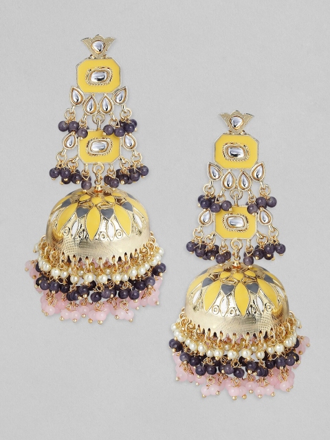

Rubans Gold-Toned Contemporary Jhumkas Earrings