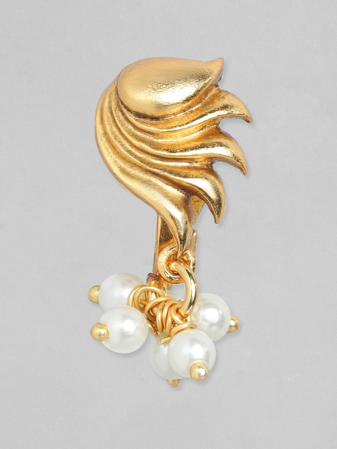 

Rubans Women Gold- Toned & Plated Handcrafted Filigree With Ghungroo Nose Pin