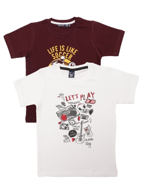 

Pothys Boys Pack of 2 Typography Printed T-shirts, White