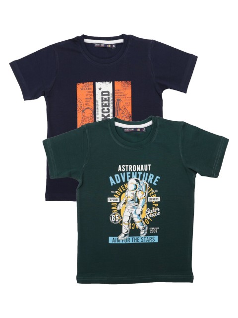 

Pothys Boys Pack of 2 Printed T-shirt, Navy blue