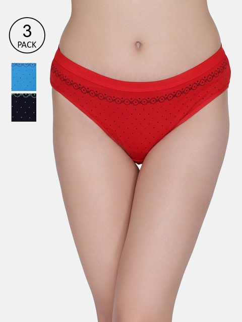 

fashiol Women Pack Of 3 Assorted Printed Hipster Briefs