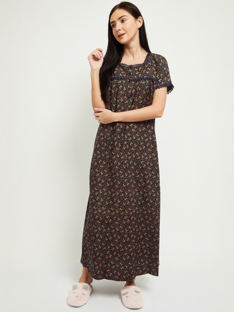 

max Women Brown Printed Nightdress