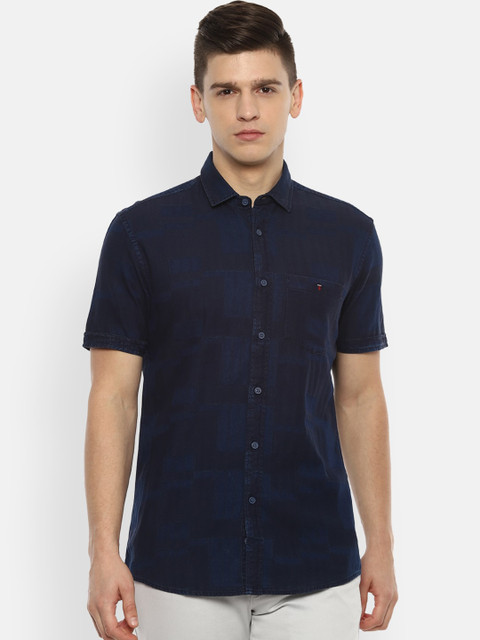 

Louis Philippe Jeans Men Navy Blue Slim Fit Printed Cotton Casual Shirt