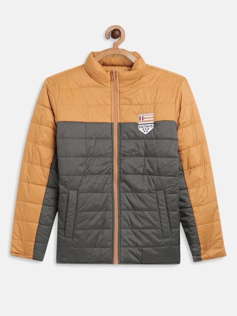 

Octave Boys Mustard Yellow & Black Colourblocked Padded Jacket