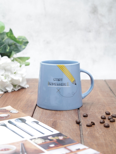 

JCPL Blue & Yellow Printed Ceramic Glossy Mugs