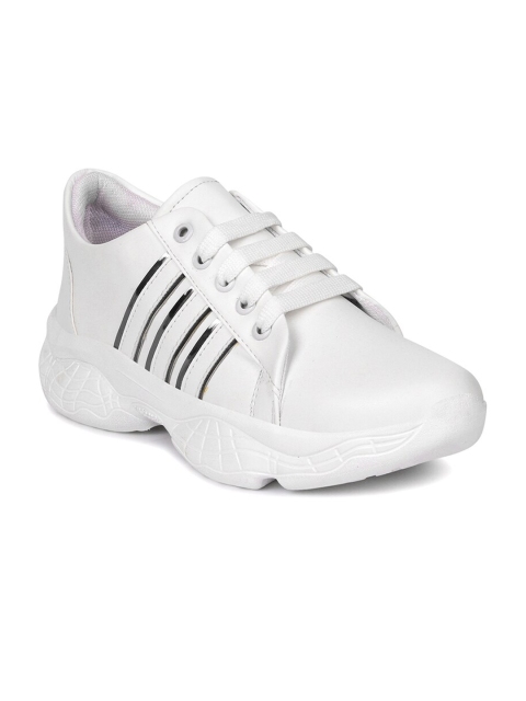 

Longwalk Women White & Silver-Tone Striped Walking Shoes