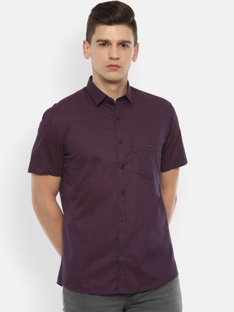 

Louis Philippe Sport Men Purple Slim Fit Printed Cotton Casual Shirt