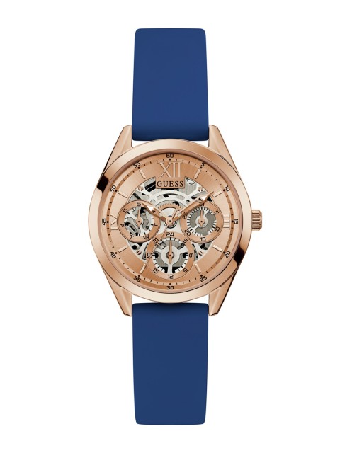 

GUESS Women Rose Gold-Toned Dial & Blue Straps Analogue Watch GW0284L1