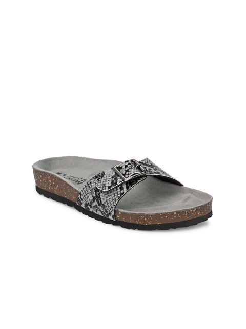 

HERE&NOW Women Grey Sliders Flip Flops