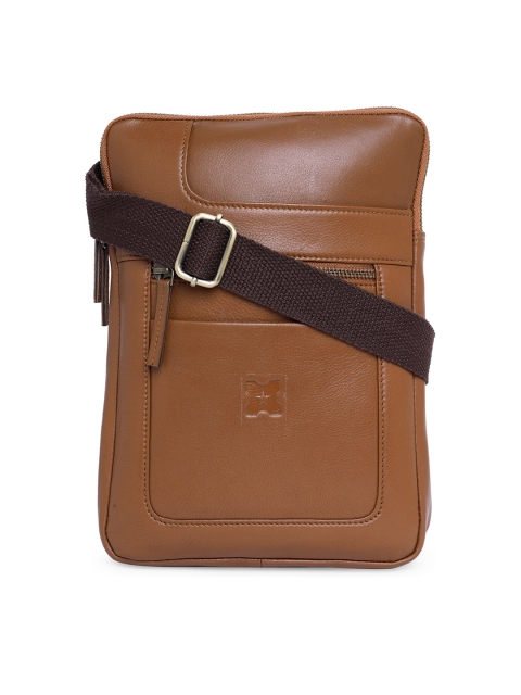 

MERECER MELHOR Unisex Tan Solid Leather Sling Bag