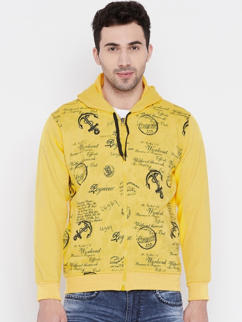 

VIMAL JONNEY Men Yellow Typography Printed Sweatshirt