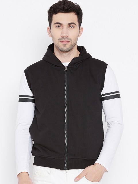 

VIMAL JONNEY Men Black Hooded Sweatshirt
