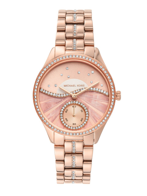

Michael Kors Women Pink Dial & Rose Gold-Plated Analogue Watch MK4436