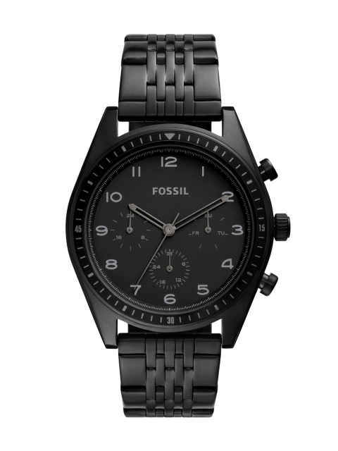 

Fossil Men Black Dial & Black Stainless Steel Bracelet Style Straps Analogue Watch BQ2618