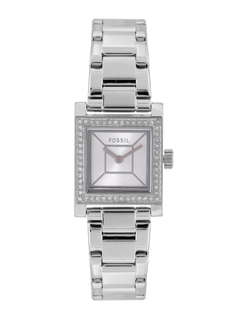 

Fossil Women Edan Silver-Toned Embellished Dial & Stainless Steel Strap Analogue Watch