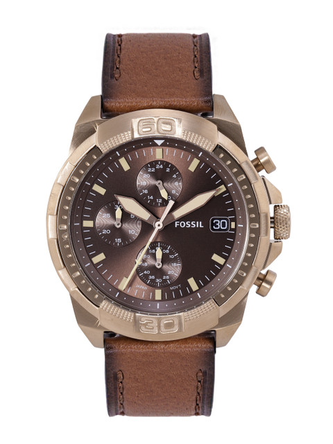 

Fossil Men Brown Dial & Leather Straps Analogue Chronograph Bronson Watch