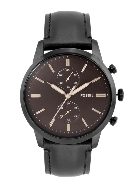 

Fossil Men Black Townsman Leather Straps Analogue Watch FS5585, Coffee brown