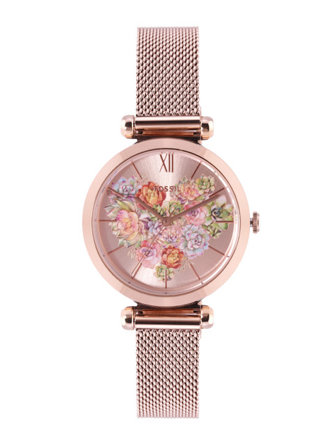 

Fossil Women Tillie Rose Gold-Toned Printed Dial & Stainless Steel Bracelet Analogue Watch