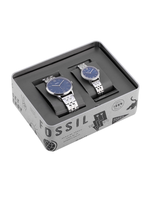

Fossil Men Navy Blue The Andy & Addison His & Her Analogue Watch FS5788SET