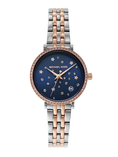 

Michael Kors Women Blue Embellished Analogue Watch MK4498, Navy blue