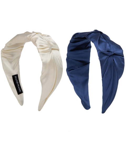 

YouBella Women Set of 2 White & Navy Blue Hairband