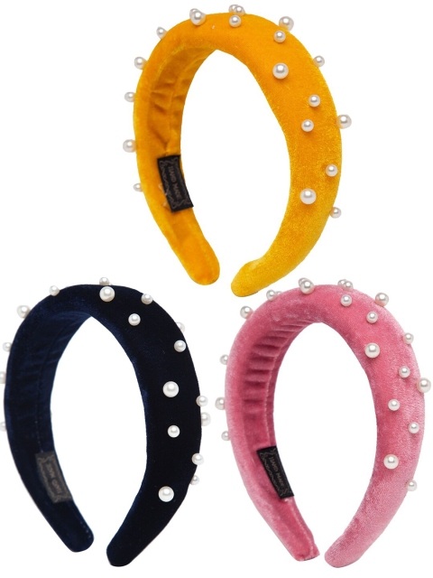 

YouBella Women Set of 3 Embellished Hairband, Pink