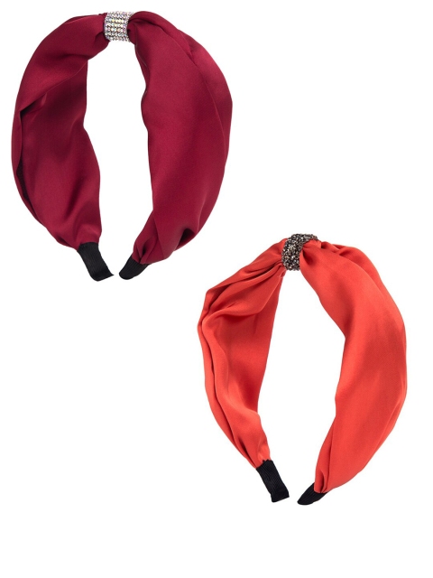 

YouBella Women Orange & Maroon Set of 2 Hairbands