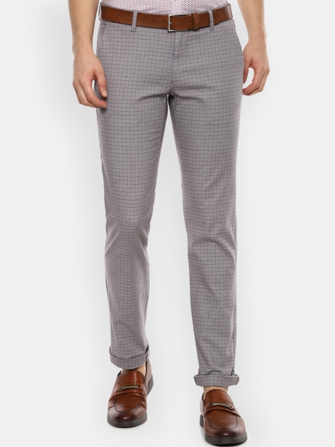 

Louis Philippe Sport Men Grey Checked Slim Fit Chinos