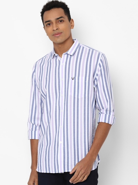 

Allen Solly Men Blue Slim Fit Opaque Striped Casual Shirt