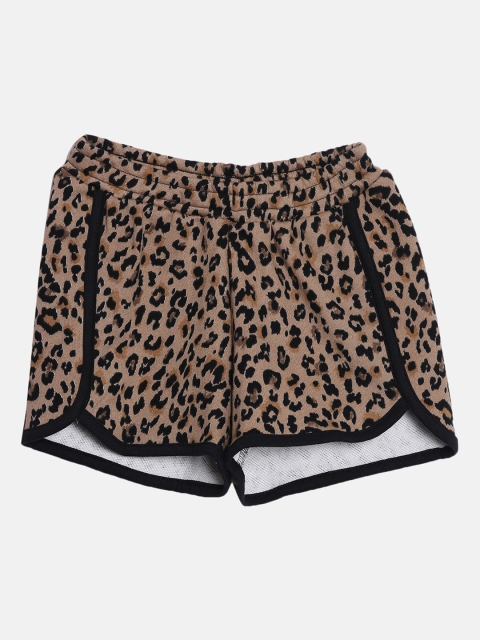 

Kryptic Girls Khaki Animal Printed Regular Shorts