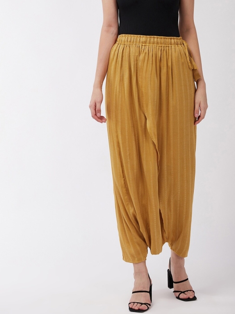 

InWeave Women Yellow Striped Harem Pants