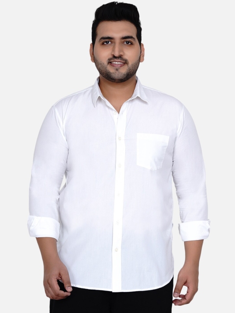 

John Pride Men White Opaque Casual Shirt