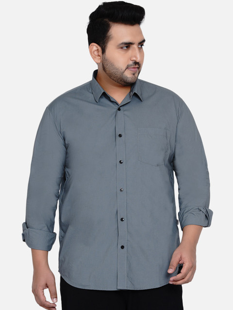 

John Pride Men Grey Opaque Casual Shirt