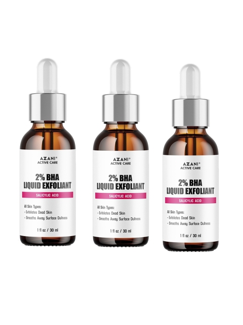 

Azani Active Care Pack of 3- 2% Salicylic Acid Liquid Exfoliant, 30ml each, White