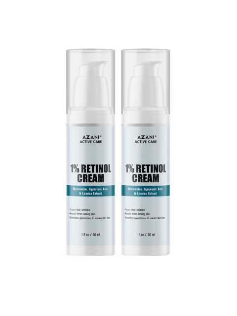 

Azani Active Care Pack of 2 1% Retinol Light Weight Anti-Aging Cream 60ml, White
