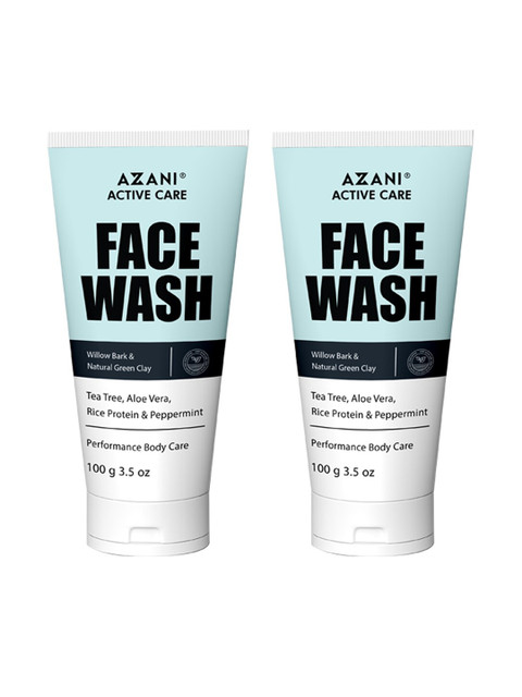

Azani Active Care Set of 2 Face Wash For Detoxification & Skin Brightening - 100 ml Each, White
