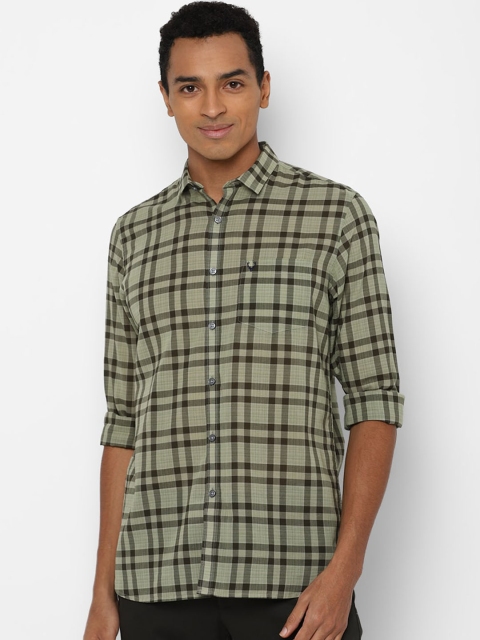 

Allen Solly Men Green Slim Fit Opaque Checked Casual Shirt