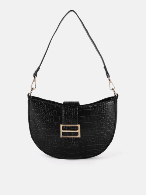 

Mast & Harbour Black Croc Textured Handheld Bag