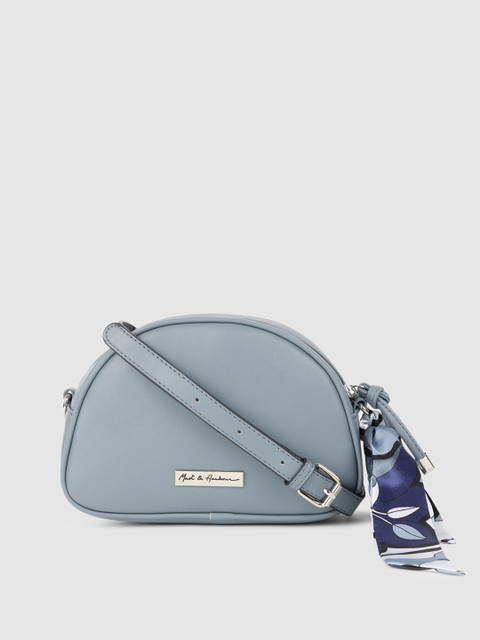 

Mast & Harbour Blue Solid PU Regular Half Moon Sling Bag with Tasselled Detail