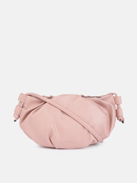 

DressBerry Pink Solid Half Moon Sling Bag