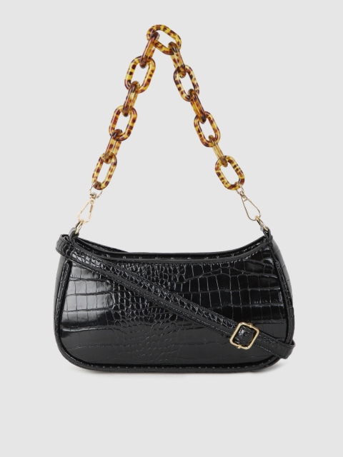 

Mast & Harbour Black Animal Textured PU Small Structured Handheld Bag