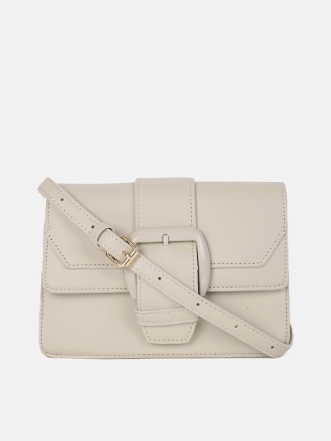 

DressBerry Off White PU Structured Sling Bag