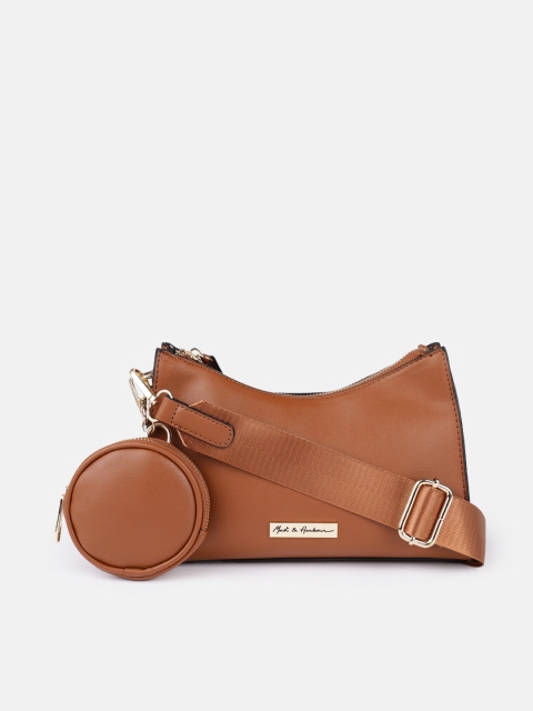 

Mast & Harbour Tan Brown Half Moon Sling Bag